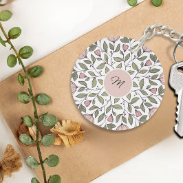 Spezifisches, florales Monogramm Schlüsselanhänger