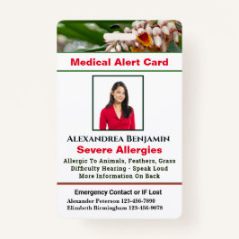 Spezifisches Foto für die ärztliche Allergie Ausweis