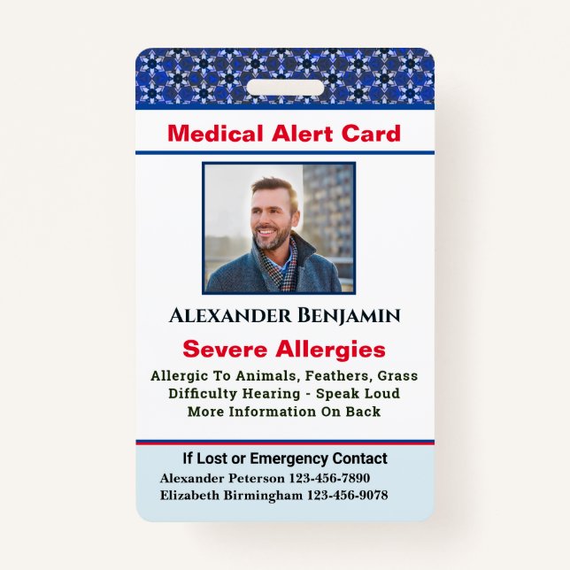 Spezifisches Foto für die ärztliche Allergie Ausweis (Vorderseite)
