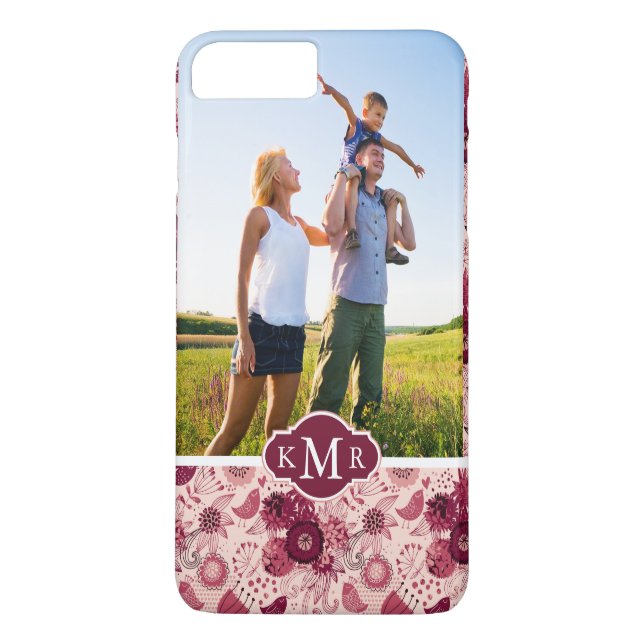 Spezifisches Foto- und Monogramm-Blumenmuster für  Case-Mate iPhone Hülle (Rückseite)