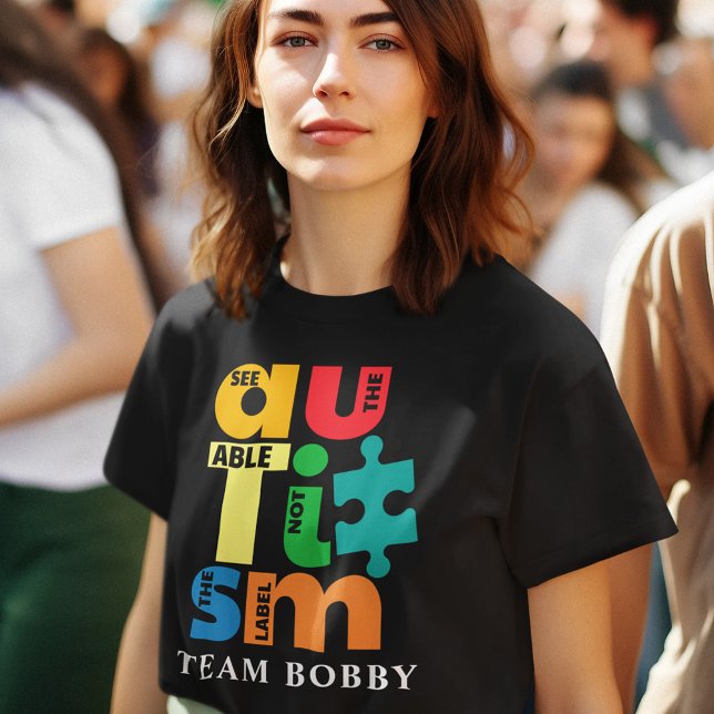 Spezifisches Mama für Autismus-Bewusstsein T-Shirt (Autism Awareness Matching Family Team Custom Mom T-Shirt)