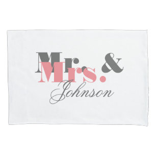 Spezifisches mr und mrs Pillowcase für Jungvermähl Kissenbezug
