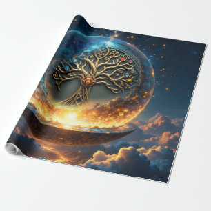 Sphäre des Lebens – Der goldene Weltenbaum.  Geschenkpapier