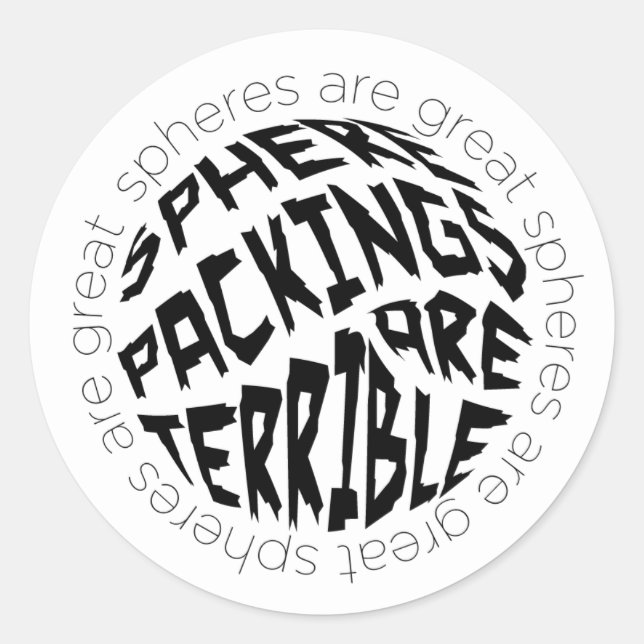 Sphere Packungen Runder Aufkleber (Vorderseite)