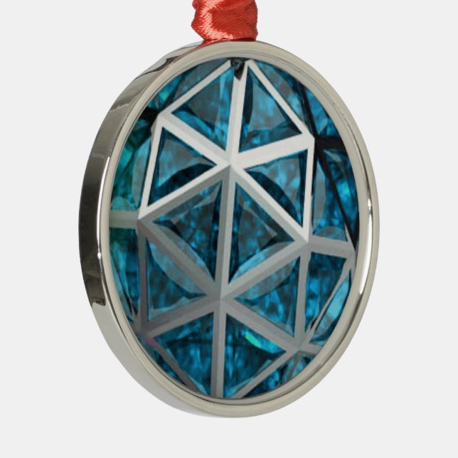 Sphere Topaz Gemstone Ornament Aus Metall (Rechts)