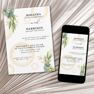 Sphères d'or et Faire-part de mariage botanique