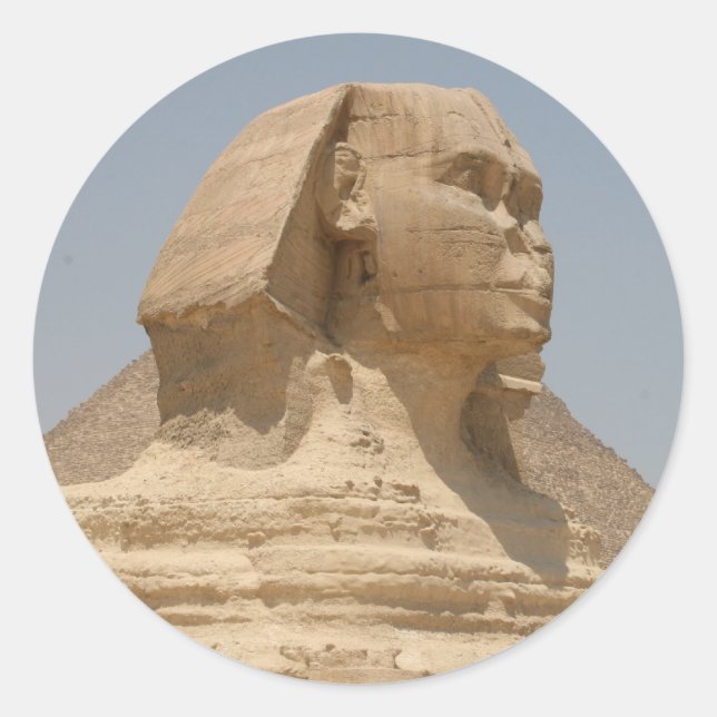Sphinx giza runder aufkleber (Vorderseite)