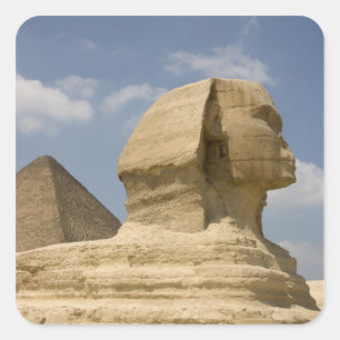 Sphinx, Gizeh, Al Jizah, Ägypten Quadratischer Aufkleber