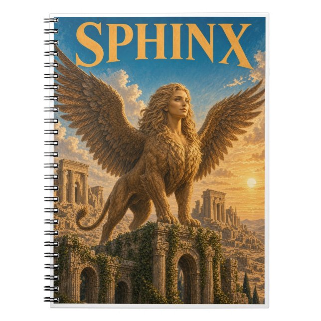 Sphinx, Gothic Fantasy Monster Notizblock (Vorderseite)