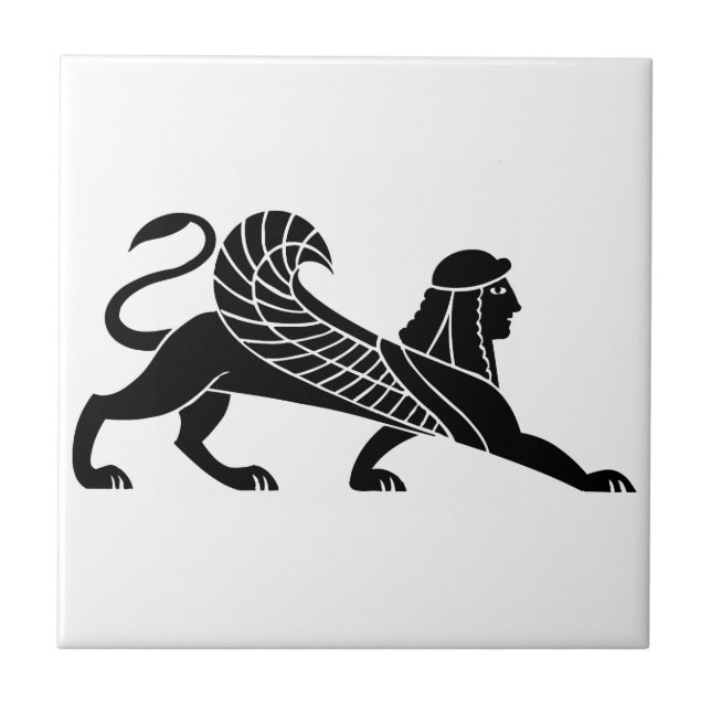 Sphinx, griechisches Reliefdesign Fliese (Vorderseite)