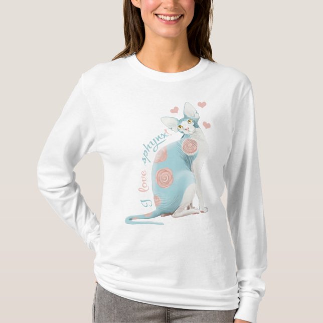 Sphinx in den Rosen! Meine Liebe! T-Shirt (Vorderseite)
