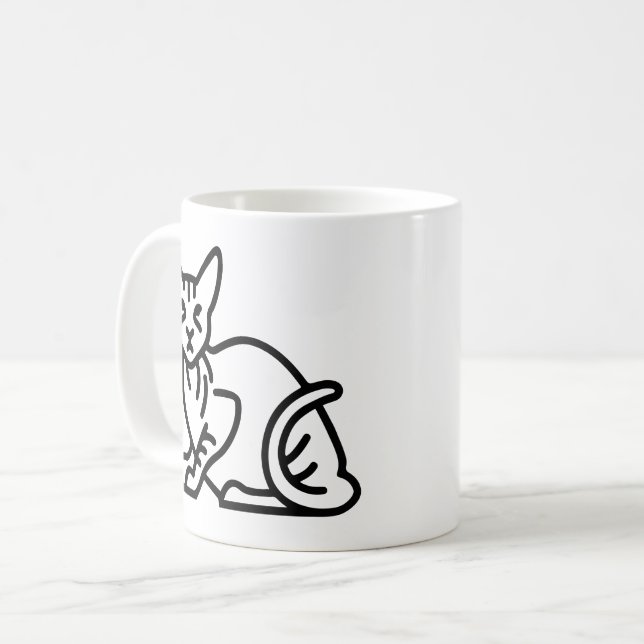 Sphinx-Katzenkizze Kaffeetasse (Vorderseite Links)
