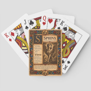 Sphinx, mittelalterliche Bestiarien-Kunst Spielkarten