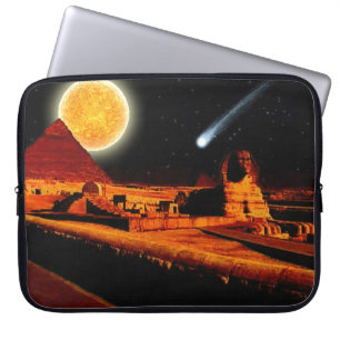 Sphinx & Moon über Ägypten Gizeh Pyramids Kunstgif Laptopschutzhülle