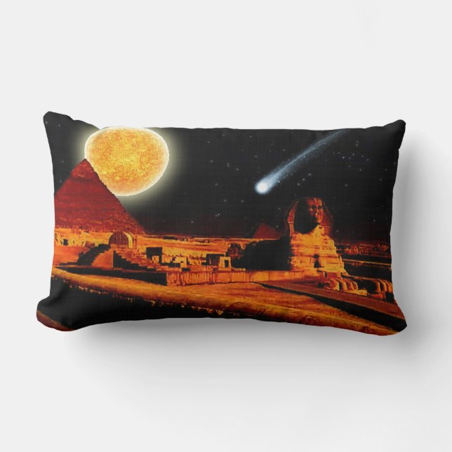 Sphinx & Moon über Ägypten Gizeh Pyramids Kunstgif Lendenkissen (Vorderseite)