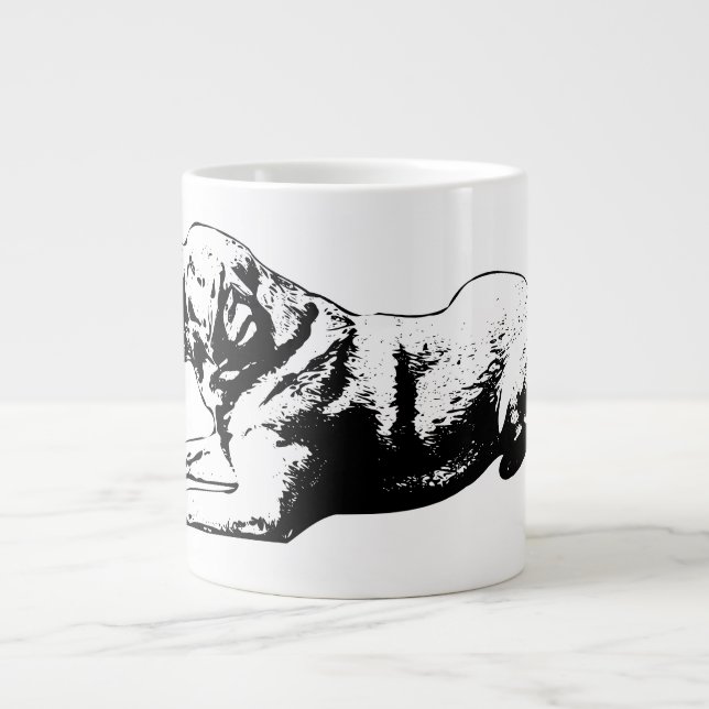 Sphinx Pause - Goldener Blick Jumbo-Tasse (Vorderseite)