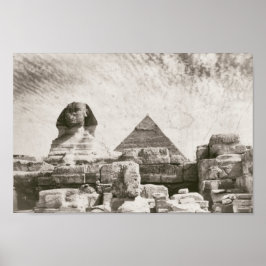 Sphinx Pyramid Ägypten Mitte des Jahrhunderts Poster