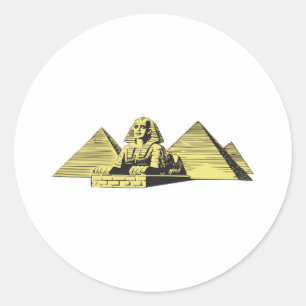 Sphinx Pyramid Ägypten Runder Aufkleber