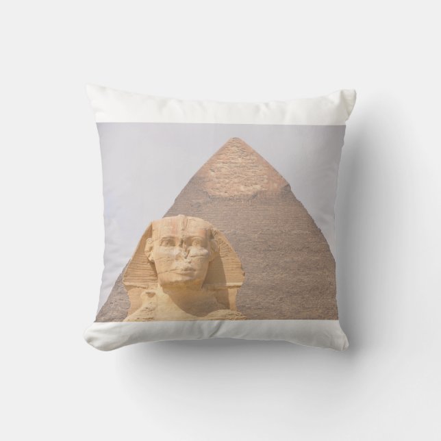 Sphinx Pyramids Antient Ägypten Khufu Pharoah Kissen (Vorderseite)