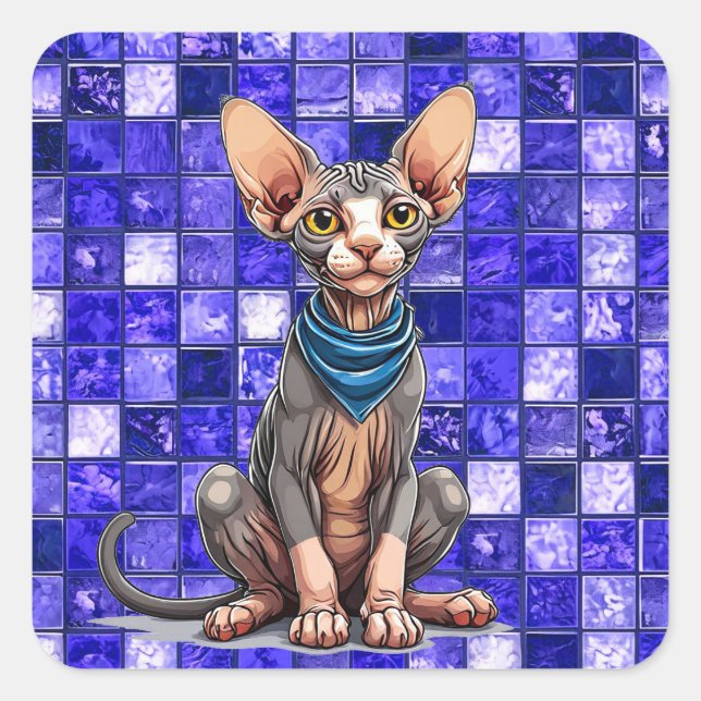 Sphinx Quadratischer Aufkleber (Vorderseite)