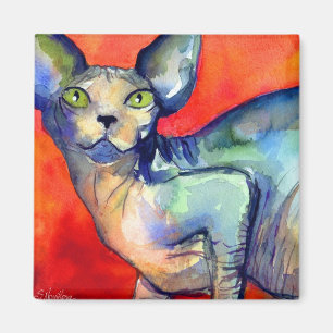Sphinx sphynx Katze #6 Gemälde Magnet