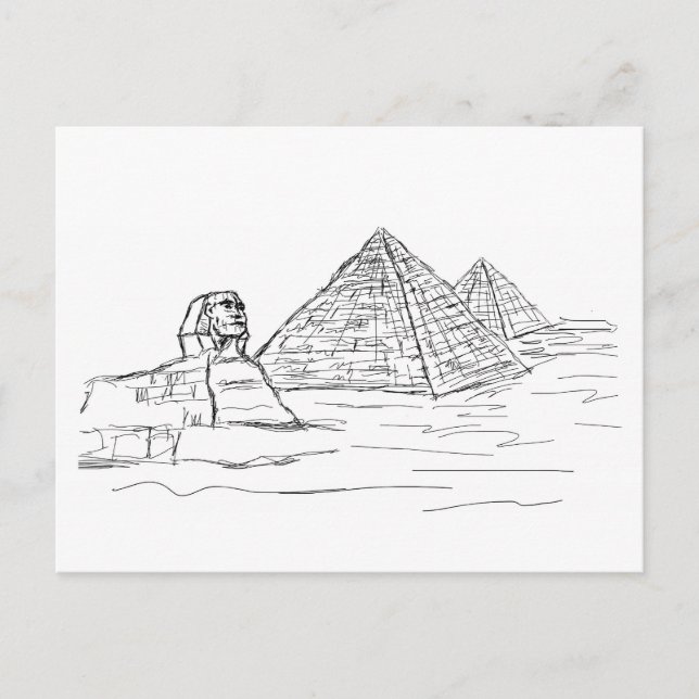 Sphinx und Pyramiden in Ägypten Postkarte (Vorderseite)