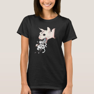 Sphynx Cat and Skulls Goth Hexenkunst ästhetische  T-Shirt