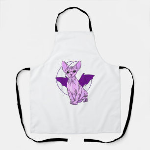 Sphynx Cat Bat Niedliche Pastel Goth Creepy Gothic Schürze