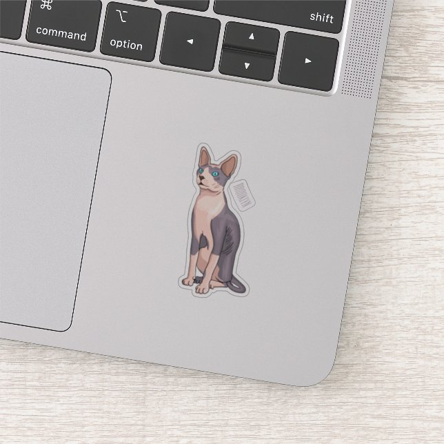 Sphynx cat cartoon illustration aufkleber (Ausschnitt)