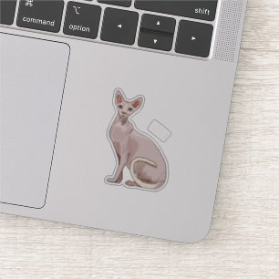 Sphynx cat cartoon illustration aufkleber