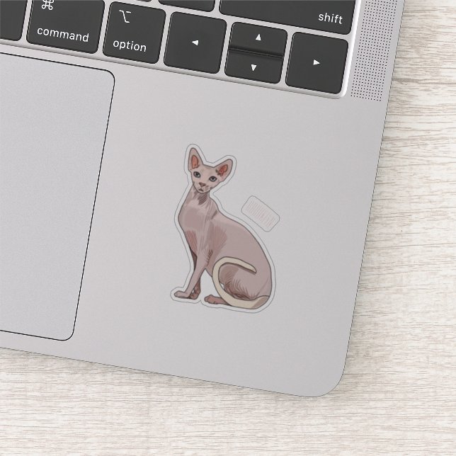 Sphynx cat cartoon illustration aufkleber (Ausschnitt)