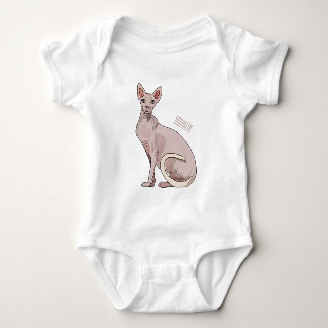 Sphynx cat cartoon illustration baby strampler (Vorderseite)