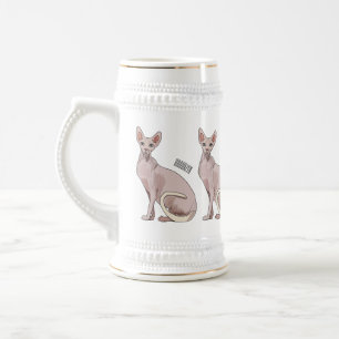 Sphynx cat cartoon illustration bierglas