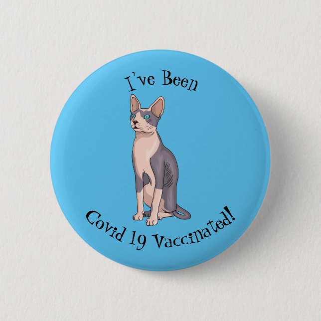 Sphynx cat cartoon illustration button (Vorderseite)
