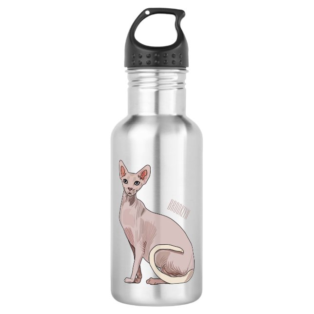 Sphynx cat cartoon illustration edelstahlflasche (Vorderseite)
