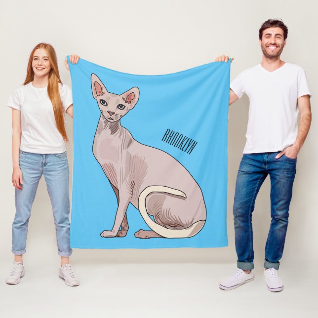 Sphynx cat cartoon illustration fleecedecke (Beispiel)