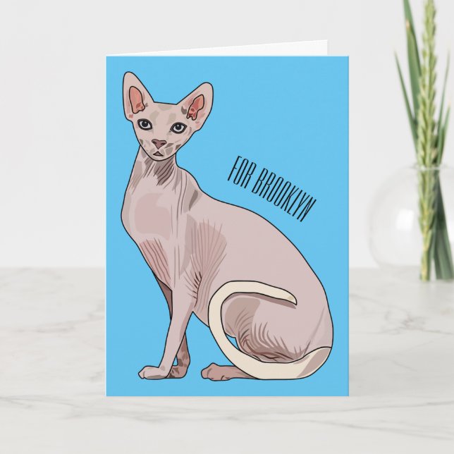 Sphynx cat cartoon illustration karte (Vorderseite)
