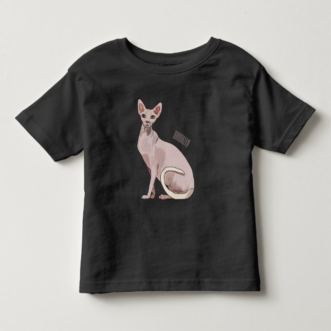 Sphynx cat cartoon illustration kleinkind t-shirt (Vorderseite)