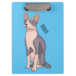 Sphynx cat cartoon illustration klemmbrett