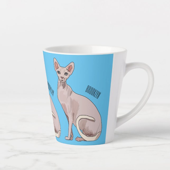 Sphynx cat cartoon illustration milchtasse (Rechts)