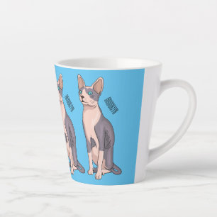 Sphynx cat cartoon illustration milchtasse