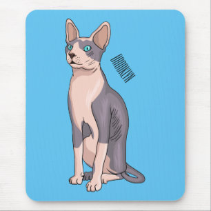 Sphynx cat cartoon illustration mousepad