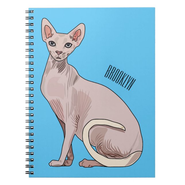 Sphynx cat cartoon illustration notizblock (Vorderseite)
