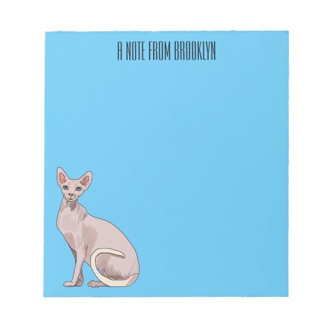 Sphynx cat cartoon illustration notizblock (Vorderseite)