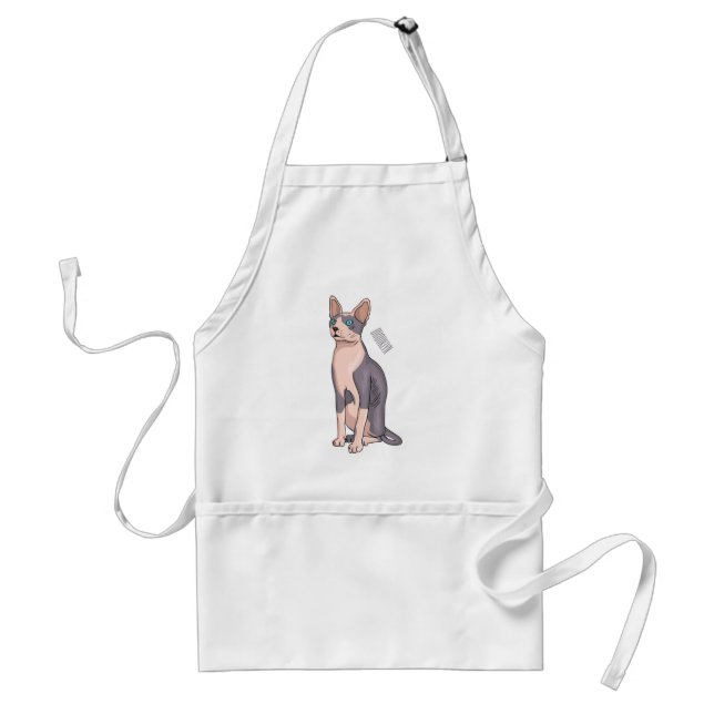 Sphynx cat cartoon illustration schürze (Vorne)