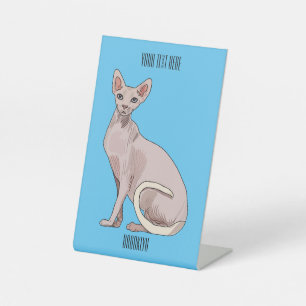Sphynx cat cartoon illustration sockelschild
