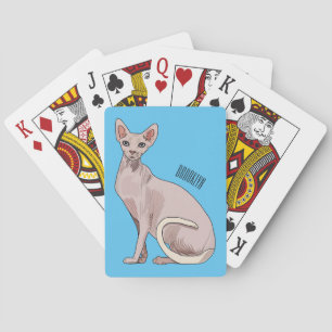 Sphynx cat cartoon illustration spielkarten