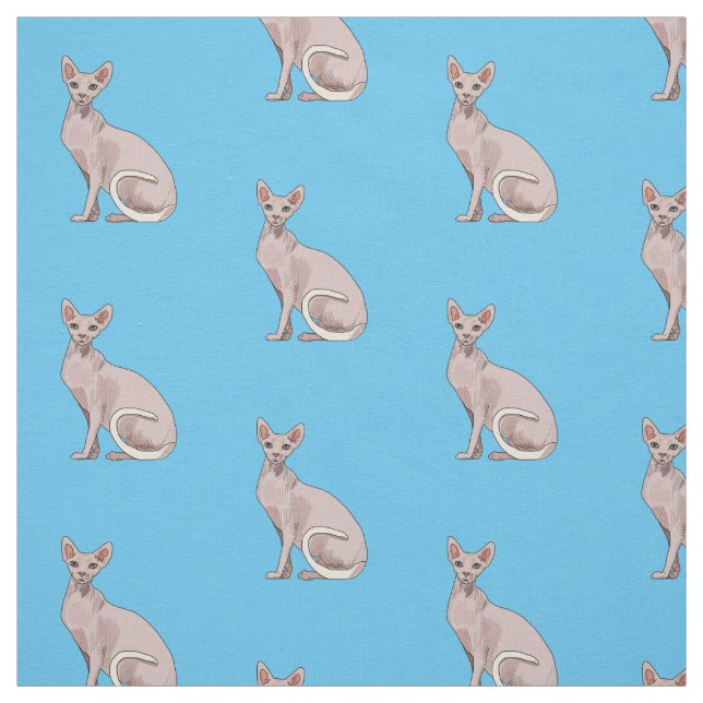 Sphynx cat cartoon illustration stoff (Muster)