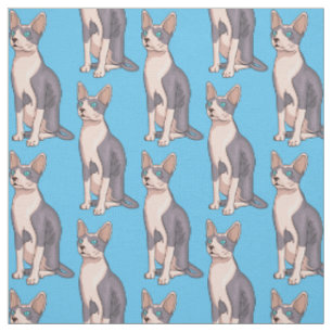 Sphynx cat cartoon illustration stoff