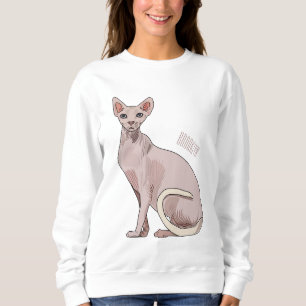 Sphynx cat cartoon illustration sweatshirt